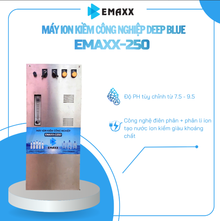 Máy ion kiềm công nghiệp EMAXX-250: Nâng tầm sức khỏe cho doanh nghiệp của bạn